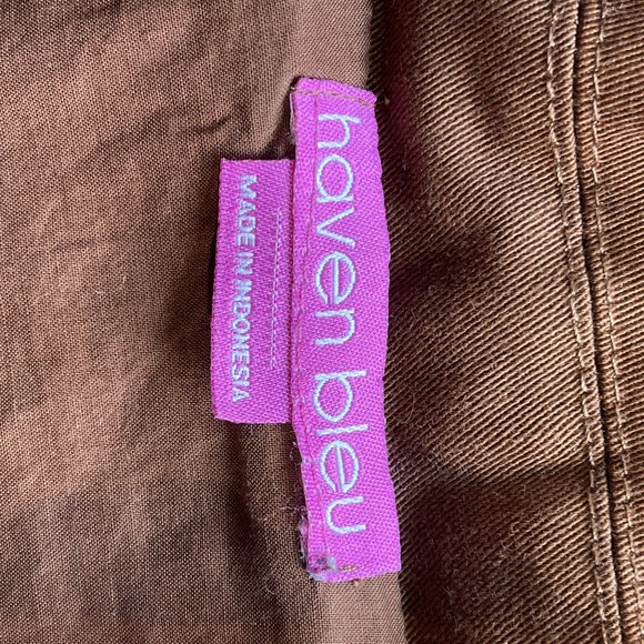 Short Blazer with asymetrical pocket detail Caramel  Brown Cotton - Picture 3 of 13